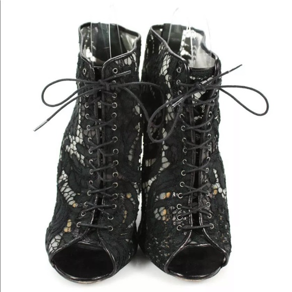 Givenchy black lace ankle boots 38 - Picture 2 of 5